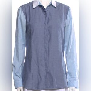 THE ROW 
SIZE 4 COLOR BLOCK BUTTON DOWN SHIRT